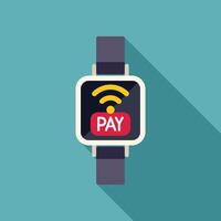 Smart watch displaying nfc payment system vector