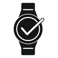 Smartwatch showing check mark icon representing punctuality vector