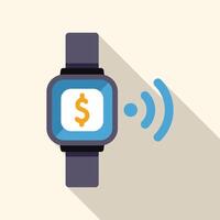 Smartwatch making contactless payment using nfc technology vector