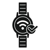 Smartwatch showing wifi connected icon on screen vector