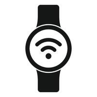 Smartwatch showing wifi icon connecting to internet network vector