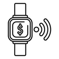 Smartwatch making online nfc payment using wifi connection vector