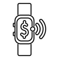 Smart watch showing dollar sign for nfc payment system vector