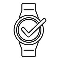 Smartwatch showing check mark icon on screen vector
