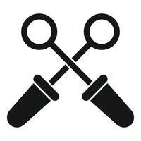 Crossed screwdrivers forming an x shape icon simple style vector
