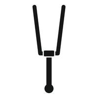 Tuning fork icon representing musical instrument for sound waves vector