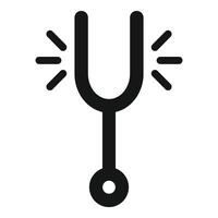 Tuning fork vibrating creating sound waves icon vector