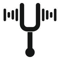 Tuning fork creating sound waves icon vector