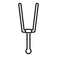 Tuning fork icon representing vibrating acoustic resonator for sound healing vector