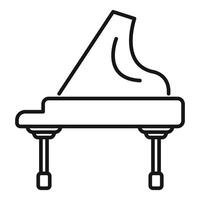 Grand piano standing on stage with open top representing classical music icon vector