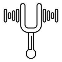 Tuning fork making sound waves icon outline vector