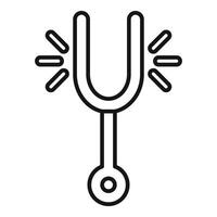 Tuning fork vibrating creating sound waves icon vector