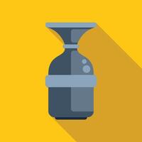 Modern water cooler dispensing refreshing water with long shadow on yellow background vector