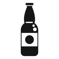 Simple vector icon of a beer bottle with bubbles showing through the glass