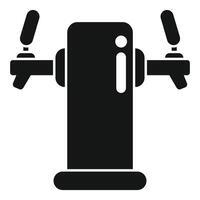 Double beer tap standing on the bar counter for serving cold beer in a pub vector