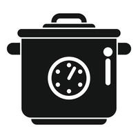 Modern multi cooker icon showing cooking time vector