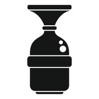 Black metal milk container icon for farm processing using udder clamp system vector