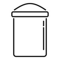 Closed rectangular container with handle for bulk materials vector