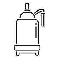 Water heater boiler heating system icon vector outline line art