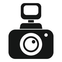 Action camera showing lens and flash icon vector