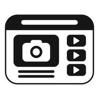 Multimedia content creation app interface for streaming platform vector