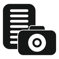 Camera icon representing concept of photo documenting vector