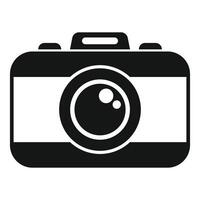 Black and white icon of a camera taking a picture vector