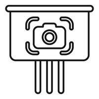 Camera sensor chip focusing icon showing image capture technology vector