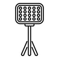 Studio light standing on tripod illuminating object on white background vector
