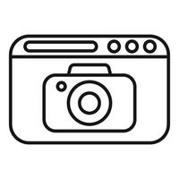 Online camera icon displaying photography website interface vector