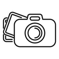 Digital camera taking multiple pictures icon vector