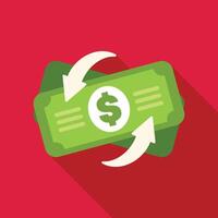 Money bills rotating showing money transfer concept vector