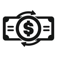 Money turnover with rotating arrows icon representing financial flow vector
