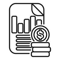 Financial report showing increasing profits with graph and coins vector