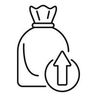 Upload storage bag representing online data saving concept vector