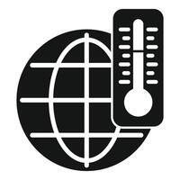 Global warming icon showing earth temperature increasing vector