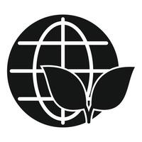 Eco friendly world environment conservation icon with leaves vector