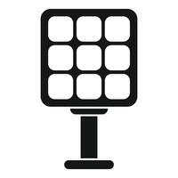 Solar panel generating electricity from sun icon simple style vector