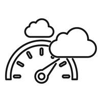 Cloud computing speedometer measuring performance icon vector