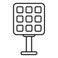 Solar panel standing on metal pole generating electricity using renewable energy sources icon vector