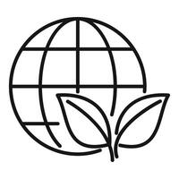 Earth globe with two leaves growing from the bottom symbolizing environmental protection vector