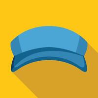 Blue baseball cap casting a shadow on yellow background vector