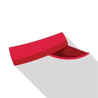 Red baseball cap lying on a white surface with a long shadow vector
