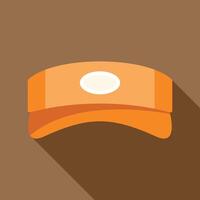 Orange sun visor cap with white blank logo template presenting from the front view vector