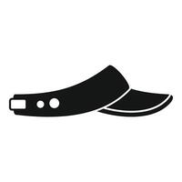 Black sun visor cap with adjustable clasp icon simple style vector