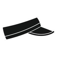 Black military cap with short visor icon simple style vector