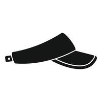 Black sun visor cap with size regulator showing side view icon vector