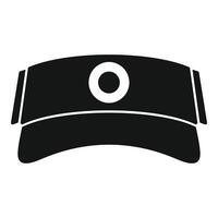 Black sun visor cap with circle logo template showing front view vector