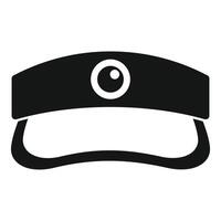 Policeman cap with camera recording icon, simple style vector