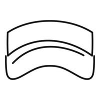Line drawing of a simple visor cap looking forward vector